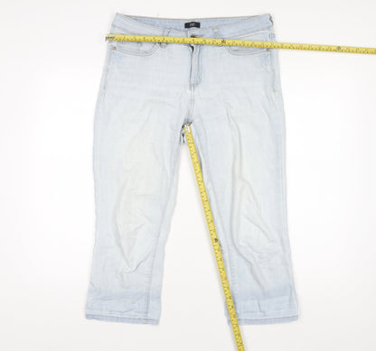 F&F Womens Light Blue Straight Stretch Denim Jeans UK 10