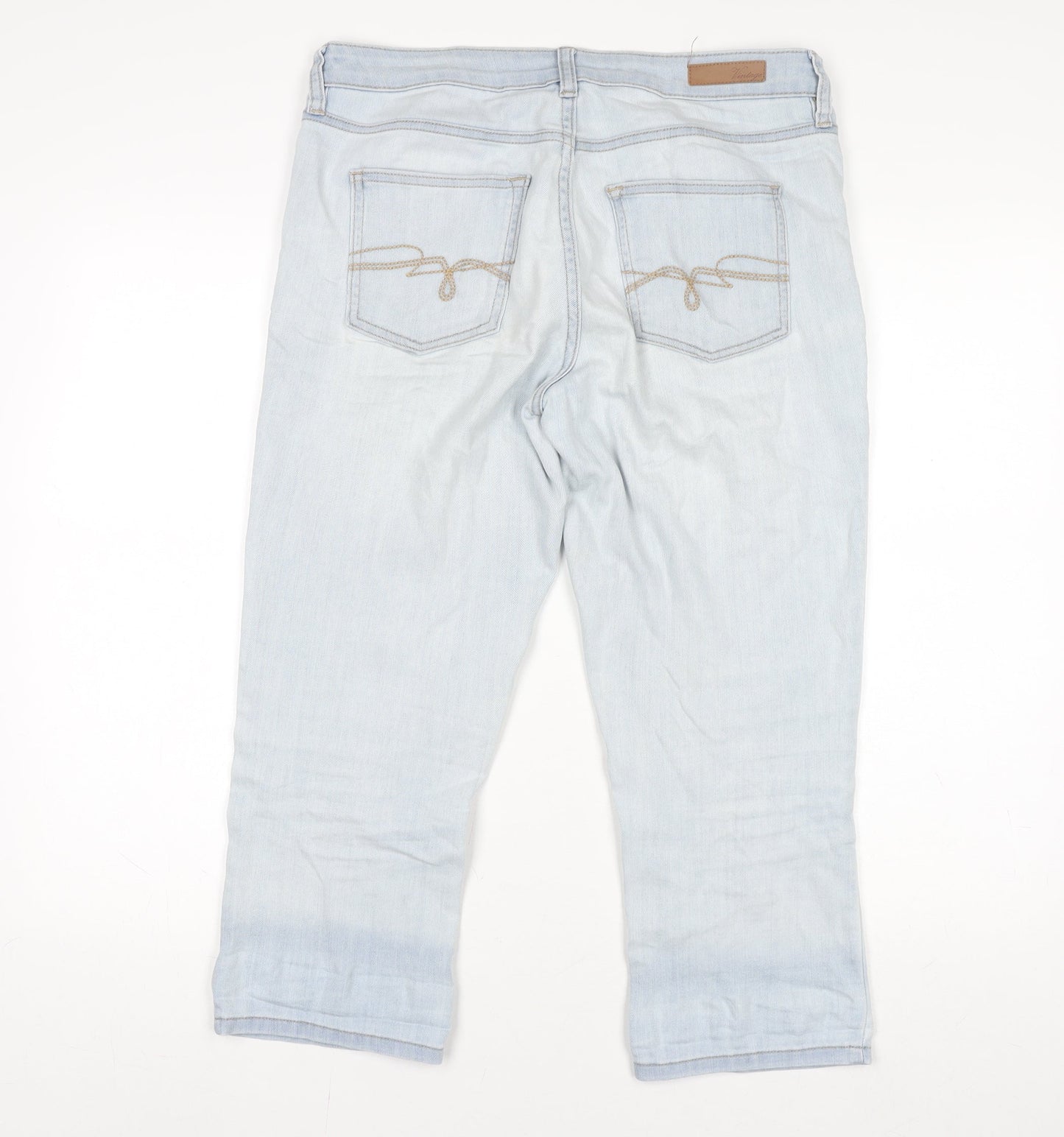 F&F Womens Light Blue Straight Stretch Denim Jeans UK 10