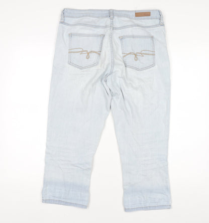 F&F Womens Light Blue Straight Stretch Denim Jeans UK 10