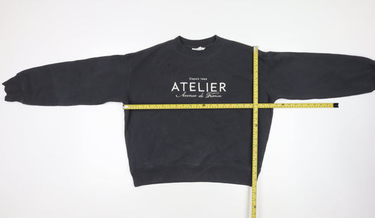 H&M Women's Black Cotton Blend Pullover Sweatshirt XS