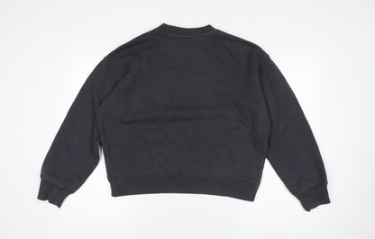 H&M Women's Black Cotton Blend Pullover Sweatshirt XS