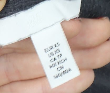 H&M Women's Black Cotton Blend Pullover Sweatshirt XS