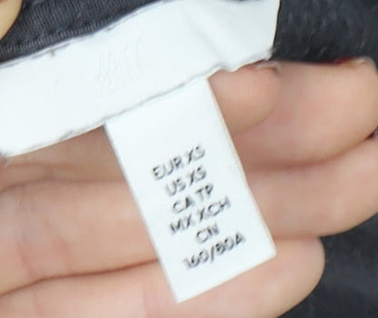 H&M Women's Black Cotton Blend Pullover Sweatshirt XS