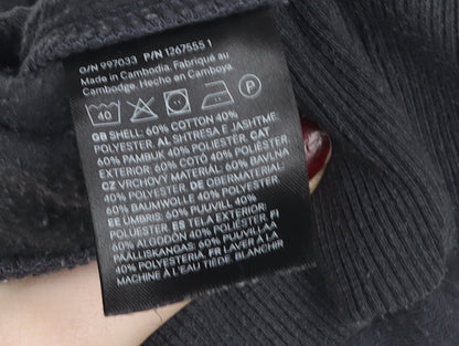 H&M Women's Black Cotton Blend Pullover Sweatshirt XS