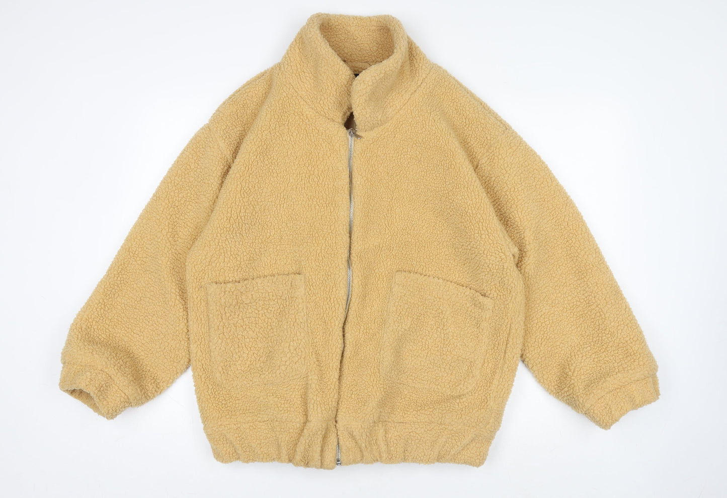 Womens UK Size S Zaful Beige Full Zip Sweatshirt