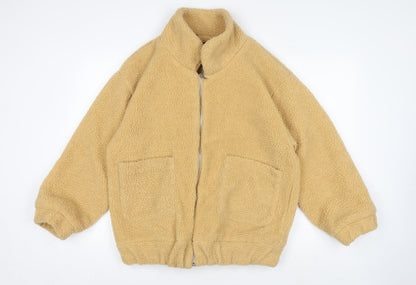 Womens UK Size S Zaful Beige Full Zip Sweatshirt