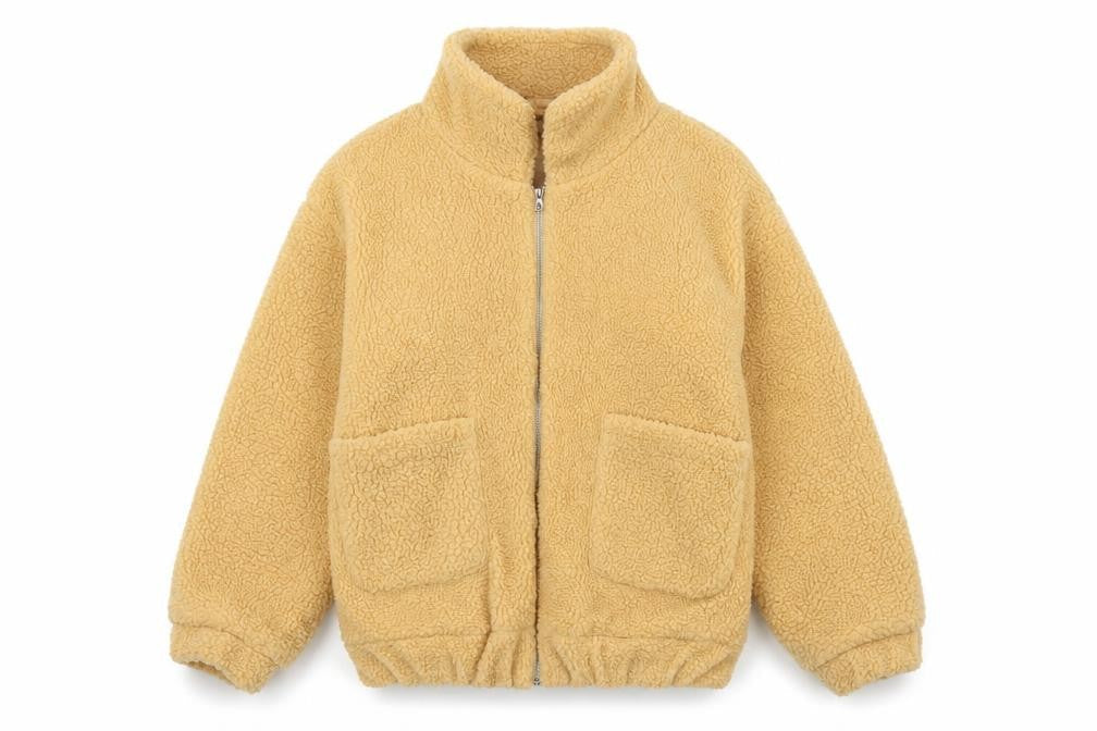 Womens UK Size S Zaful Beige Full Zip Sweatshirt
