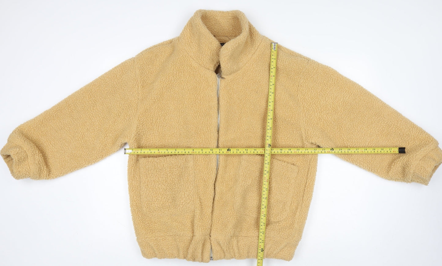 Womens UK Size S Zaful Beige Full Zip Sweatshirt