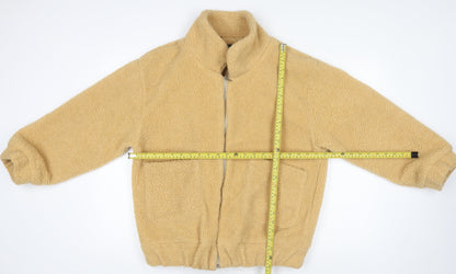 Womens UK Size S Zaful Beige Full Zip Sweatshirt