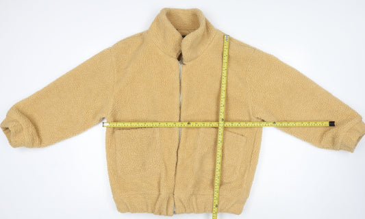 Womens UK Size S Zaful Beige Full Zip Sweatshirt