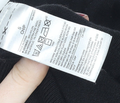 GAP Womens Black Wool Blend Fox Jumper Size S Long Sleeve Crew Neck