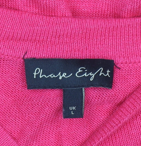 Womens UK Size L Phase Eight Pink Wrap Blouse