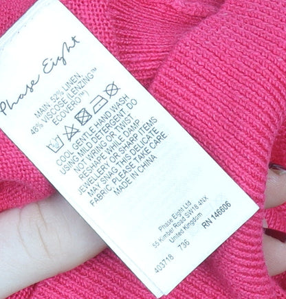 Womens UK Size L Phase Eight Pink Wrap Blouse