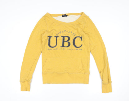 Unisex Adults UK Size S Varsity Collection Yellow Pullover Sweatshirt