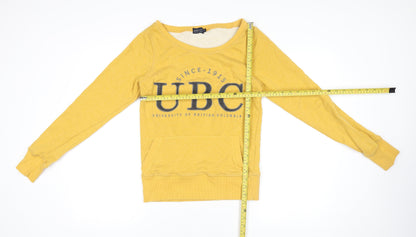 Unisex Adults UK Size S Varsity Collection Yellow Pullover Sweatshirt
