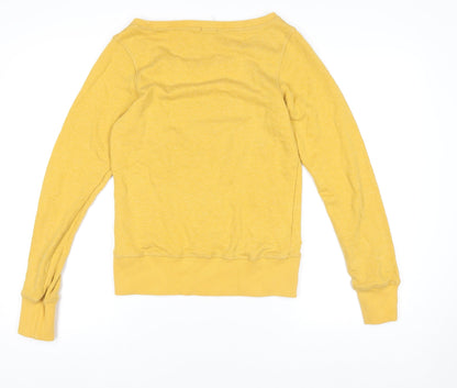 Unisex Adults UK Size S Varsity Collection Yellow Pullover Sweatshirt