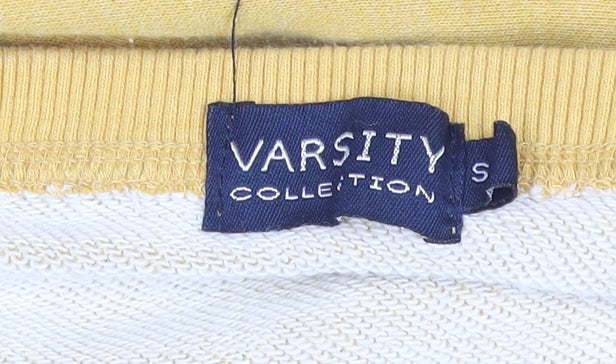 Unisex Adults UK Size S Varsity Collection Yellow Pullover Sweatshirt