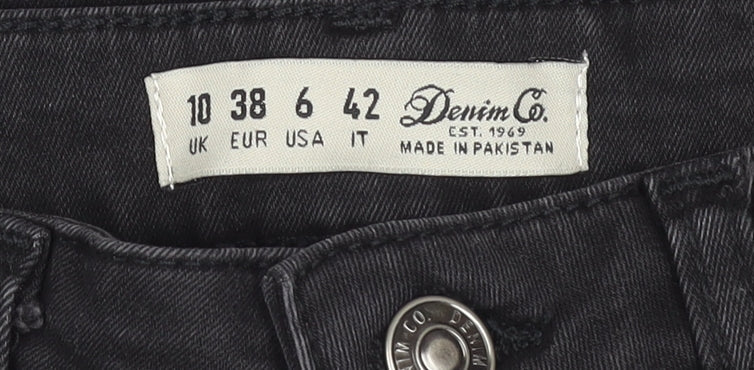 Womens UK Size 10 Denim Co. Slim Fit Skinny Black Jeans