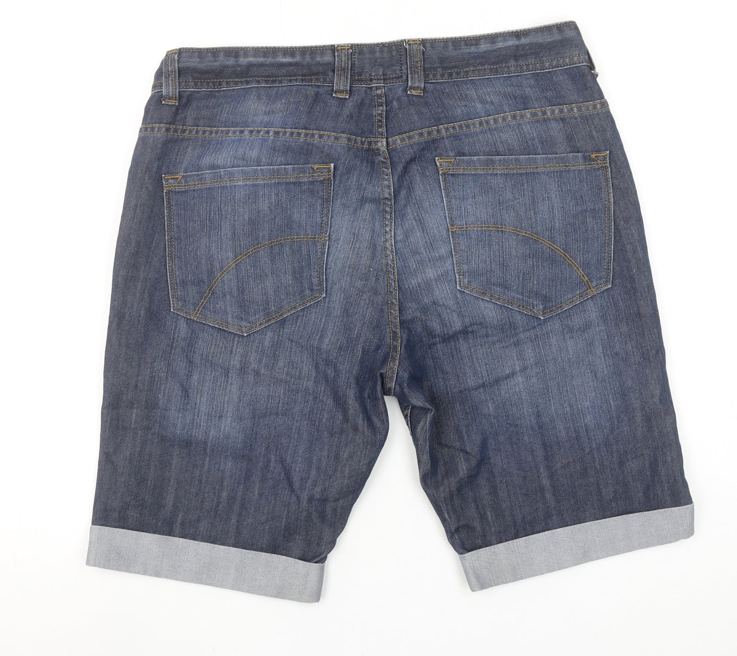 Cedar Wood State Men's Blue Denim Chino Shorts W34 Regular Fit