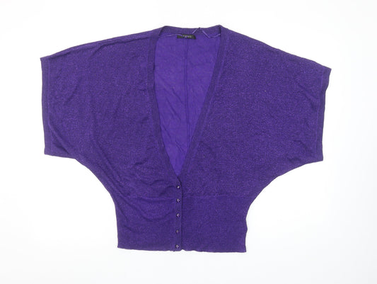 Womens UK Size 10-12 Dunnes Purple Cardigan Jumper