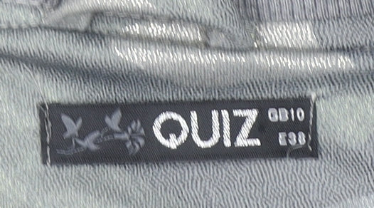 Womens UK Size 10 Quiz Grey Full Zip Hoodie