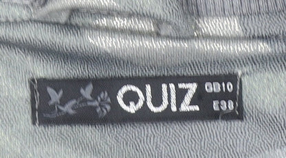 Womens UK Size 10 Quiz Grey Full Zip Hoodie