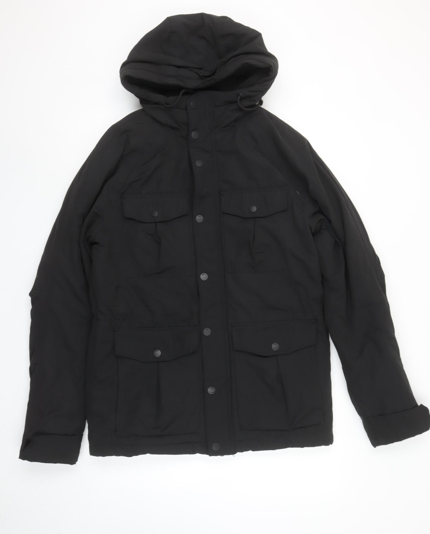 Mens UK Size XS H&M Black Parka Coat