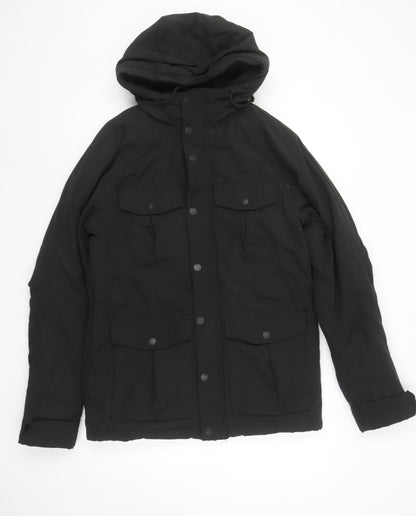 Mens UK Size XS H&M Black Parka Coat