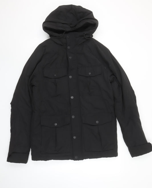 Mens UK Size XS H&M Black Parka Coat