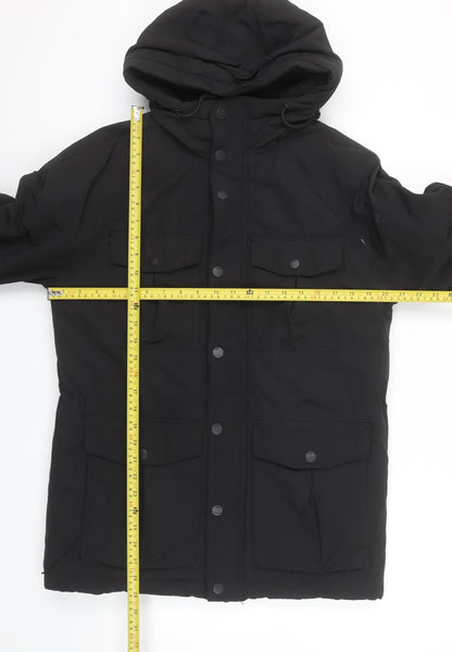 Mens UK Size XS H&M Black Parka Coat