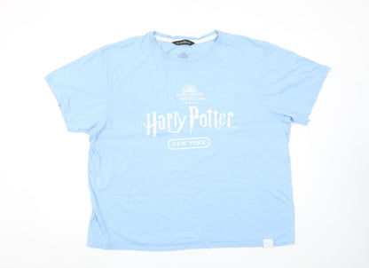 Womens UK Size L Harry Potter Blue Basic T-Shirt