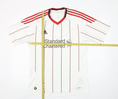 Adidas Men's White Striped Football Jersey T-Shirt Size L