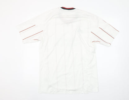 Adidas Men's White Striped Football Jersey T-Shirt Size L