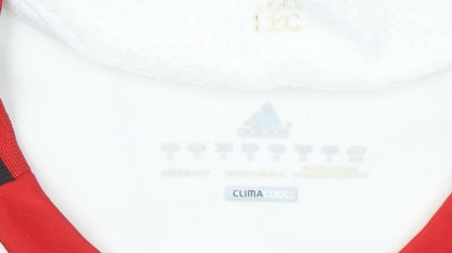 Adidas Men's White Striped Football Jersey T-Shirt Size L