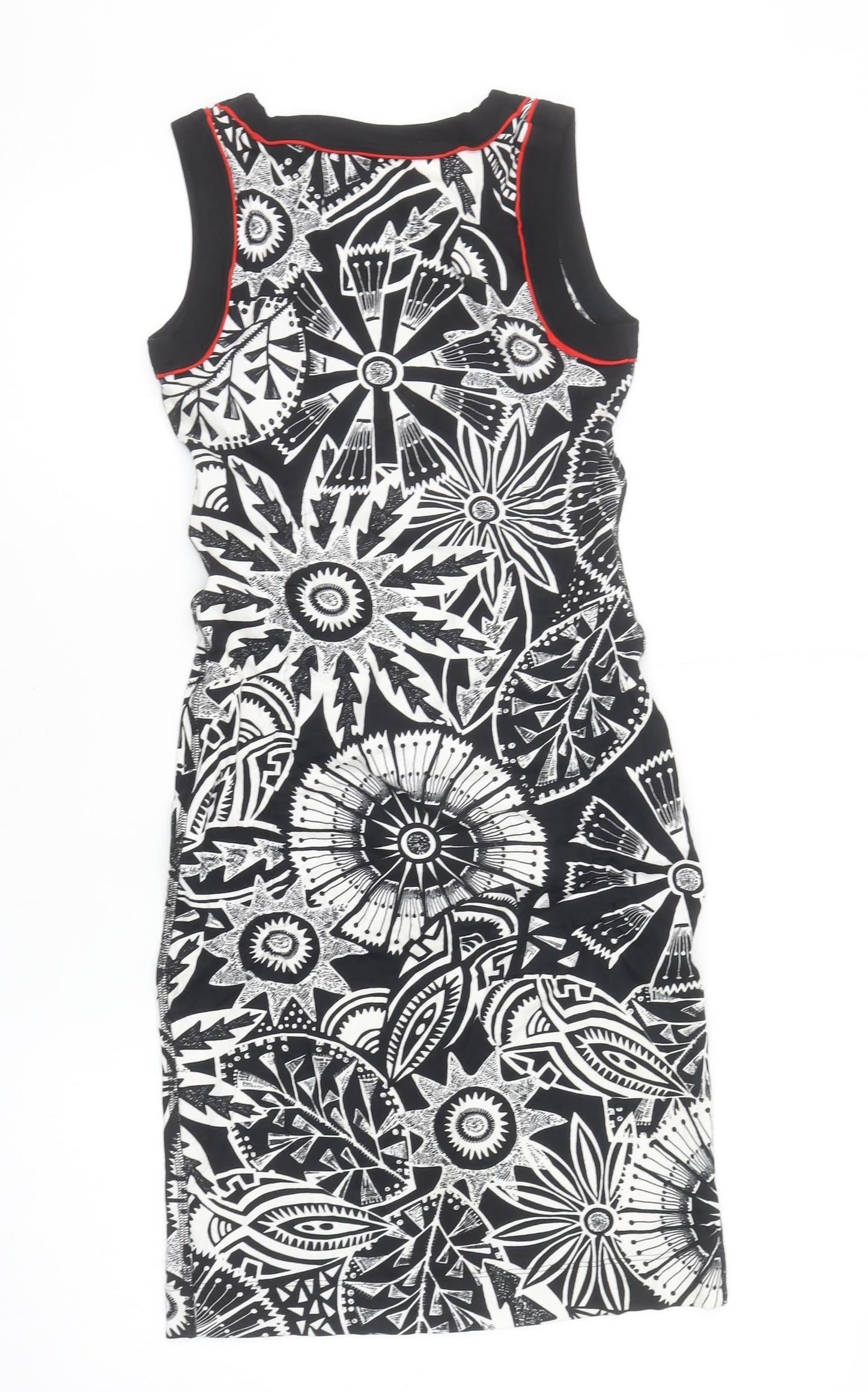 Marc Cain Womens Black Floral Bodycon Stretch Dress Size 10