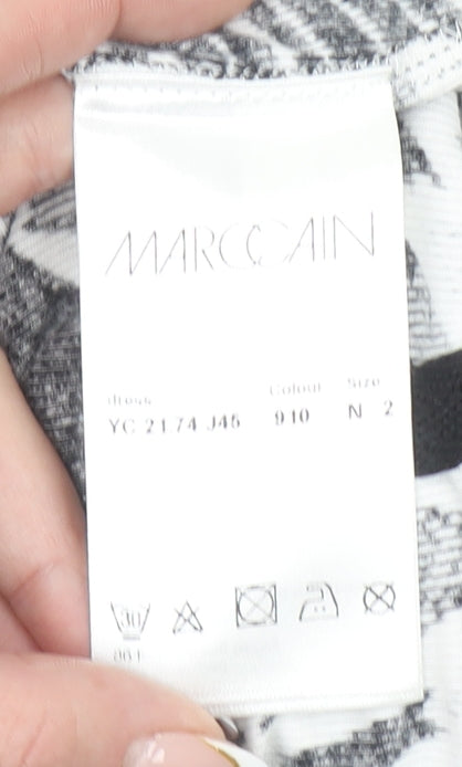 Marc Cain Womens Black Floral Bodycon Stretch Dress Size 10