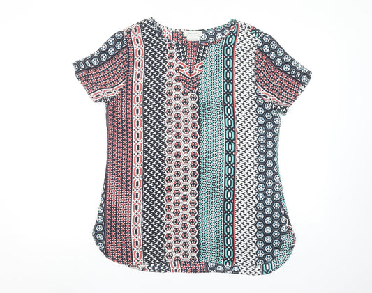 Womens UK Size S Van Heusen Multicoloured Tunic Blouse