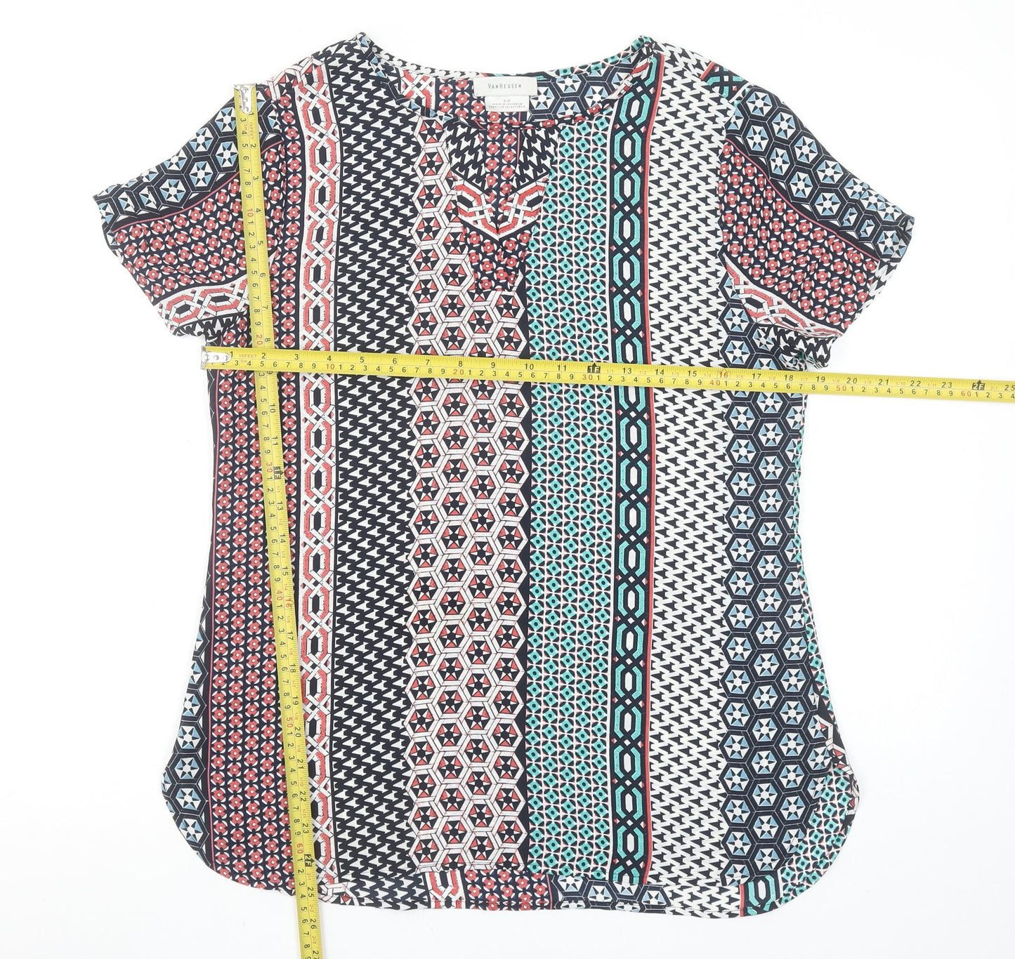 Womens UK Size S Van Heusen Multicoloured Tunic Blouse