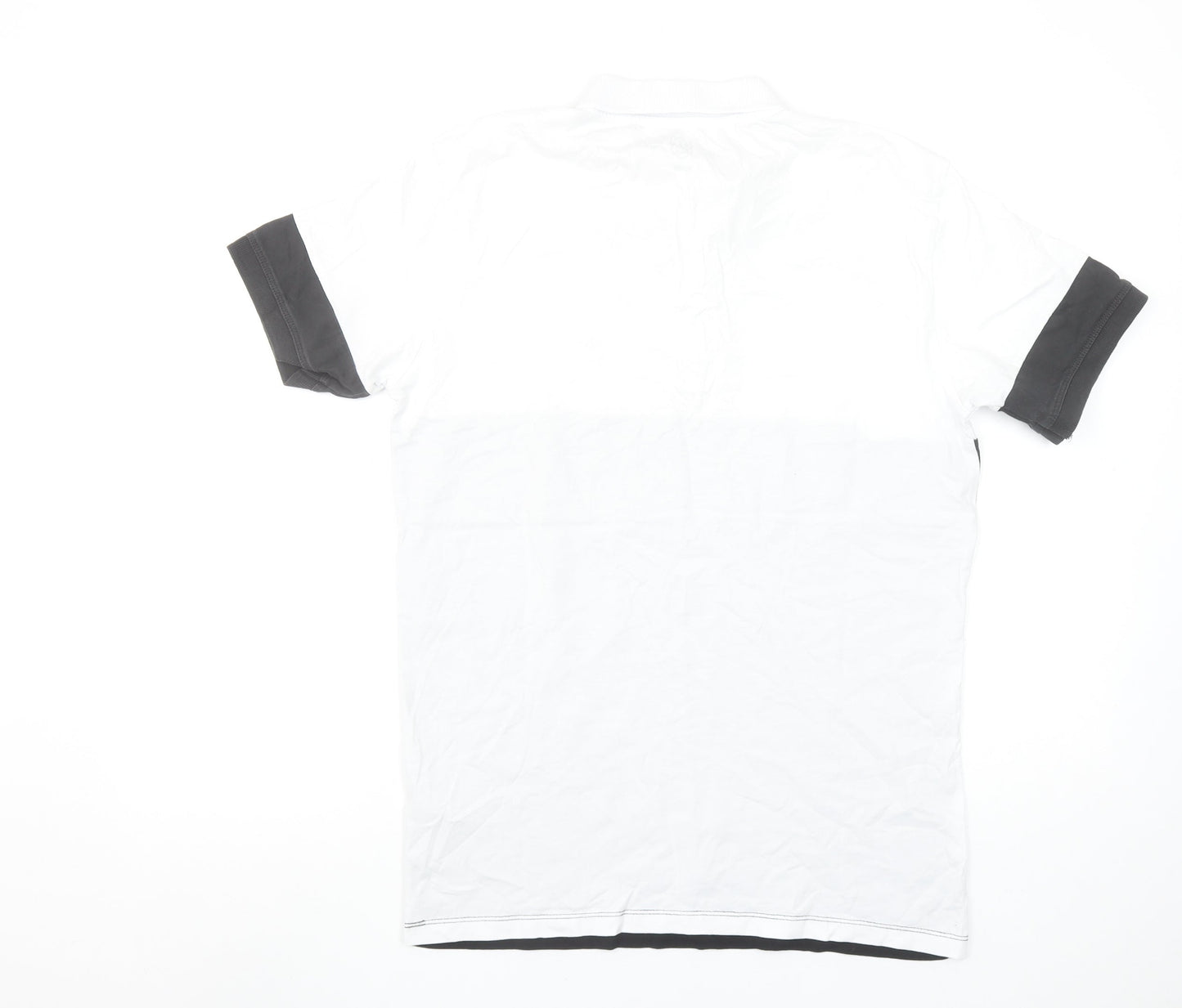 883 Police Milano Men's Black White Colourblock Polo Shirt Size M