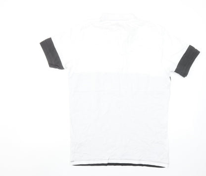 883 Police Milano Men's Black White Colourblock Polo Shirt Size M