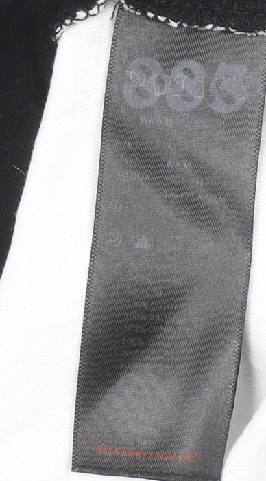 883 Police Milano Men's Black White Colourblock Polo Shirt Size M