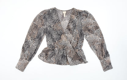 Womens UK Size 8 H&M Multicoloured Wrap Blouse