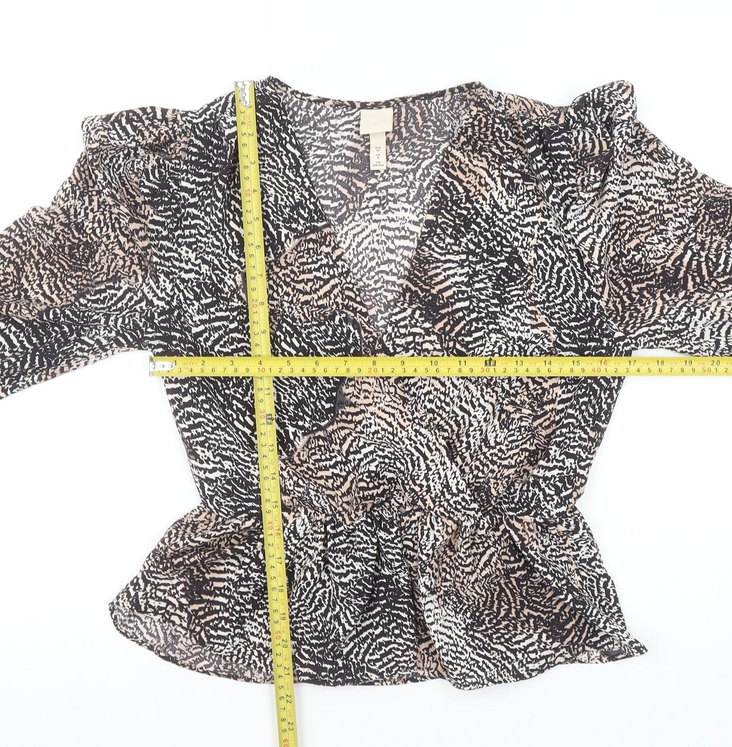 Womens UK Size 8 H&M Multicoloured Wrap Blouse