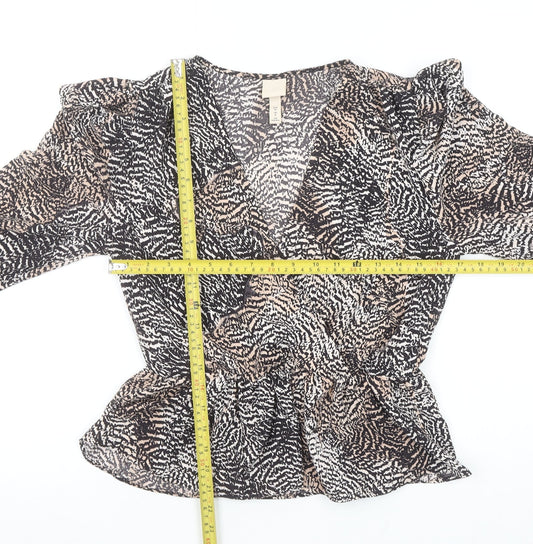 Womens UK Size 8 H&M Multicoloured Wrap Blouse