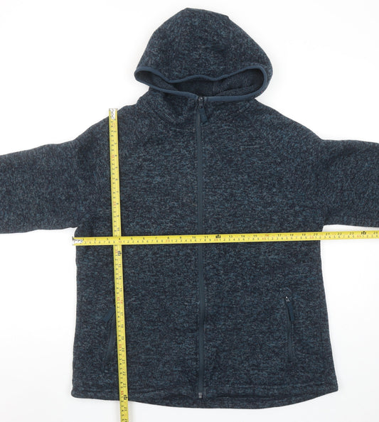 Mountain Warehouse Women Blue Hooded Fleece Jacket UK 16