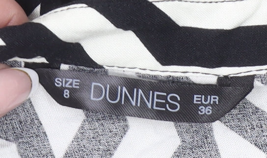 Dunnes Women’s Black Geometric Midi Wrap Dress Size 8