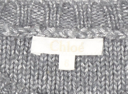 Womens UK Size 6 Chloé Grey Tunic Jumper