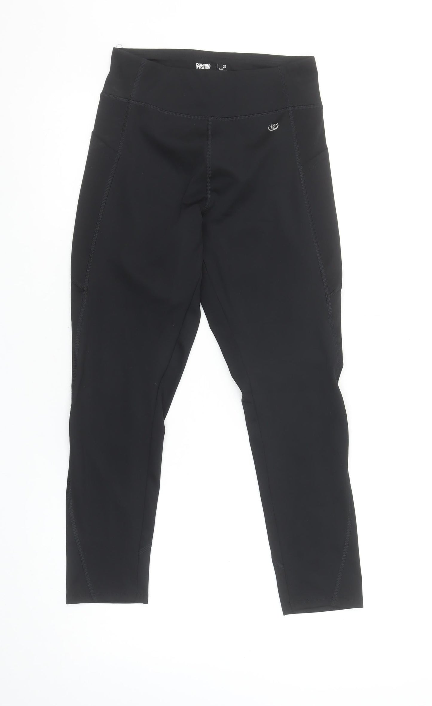 Womens UK Size S Dunnes Stores Slim Fit Capri Black Leggings