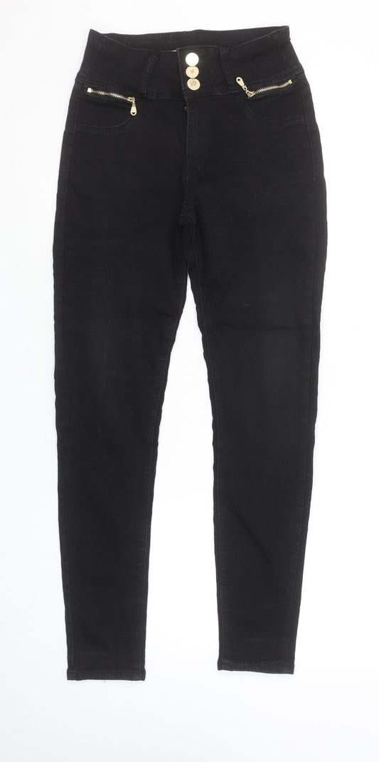 Unisex Adultss UK Size 10 Marc Angelo Slim Fit Skinny Black Jeans
