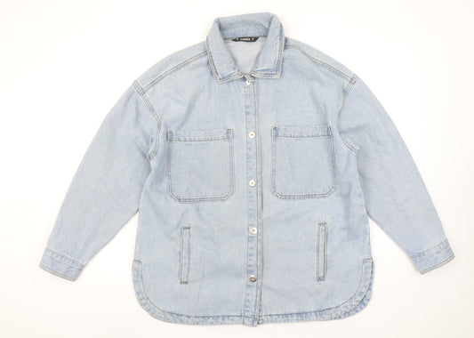 Dunnes Women Blue Denim Cotton Basic Jacket Size 12